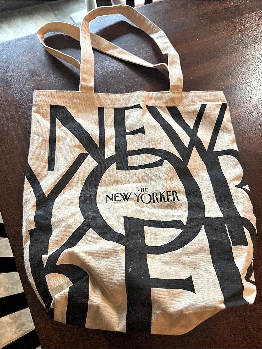 The New Yorker Subscriber Canvas Tote Bag Cream & Black